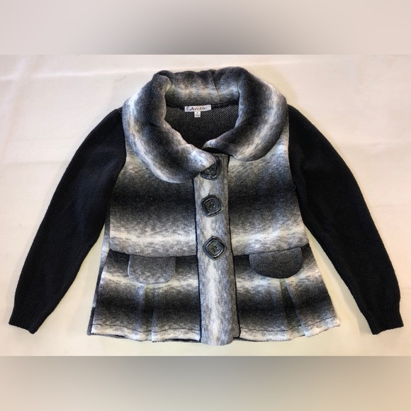 Ombre Mohair Blend AVETTE Jacket Faux Flap Pockets (M) - Picture 6 of 17